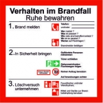 Brandschutzaushang - Verhalten im Brandfall nach ISO 7010 