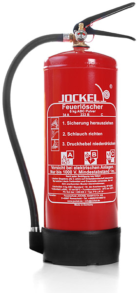 Pulverlöscher 6 kg  **Jockel P6LJK (mit Manometer) - Dauerdrucklöscher 