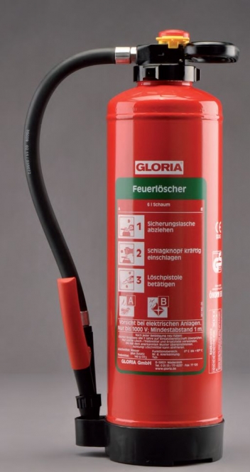 Schaumlöscher 9 Liter ** GLORIA SE+ 9 PRO - Aufladelöscher 