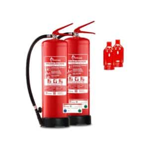FireLoq 2x 6L Fettbrandlöscher ABF 34A 233B 75F mit Prüfnachweis Halter