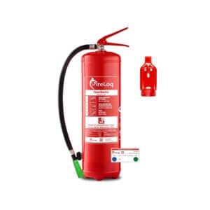 FireLoq 9L Fluorfrei Wasserlöscher 13A 4LE mit Prüfnachweis Wandhalter und Manometer