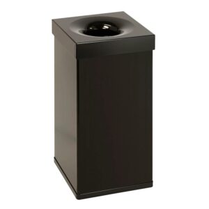 PROREGAL Selbstlöschender Eckiger Abfallsammler Aus AlumInium 55 Liter HxBxT 60 x 30 x 30 cm Schwarz